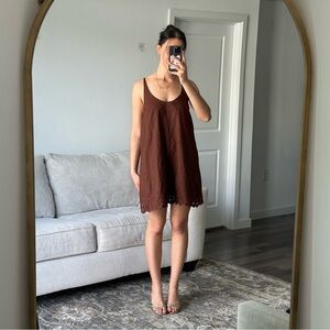 NWT gap brown cotton mini dress